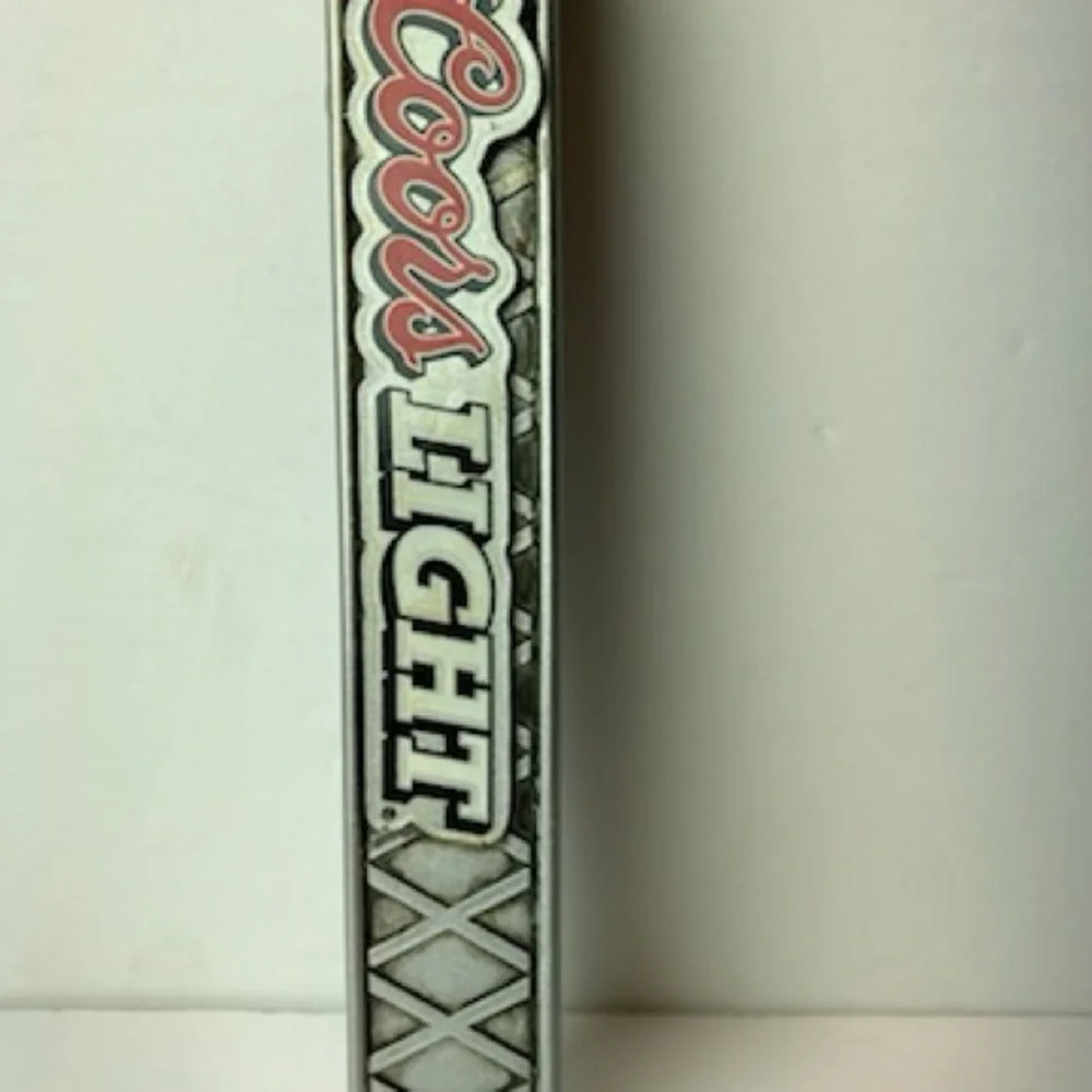 VTG Coor's Light Official Beer NFL Stamped Metal Grid Beer Tap Handle 12